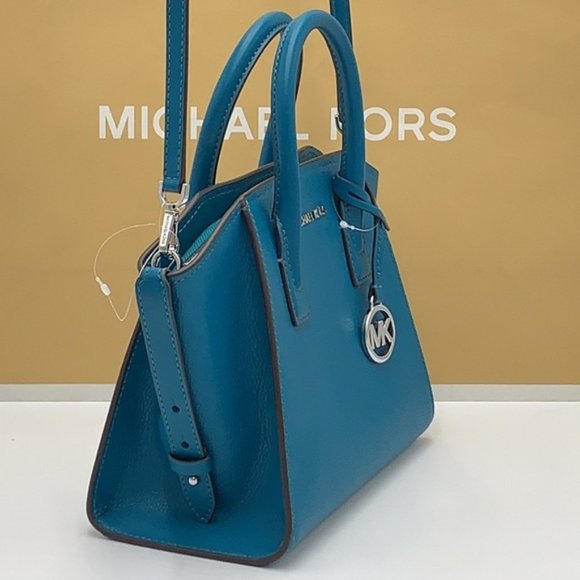 Michael Kors Avril Small Leather Top-Zip Satchel Lagoon color - Picture 15 of 16